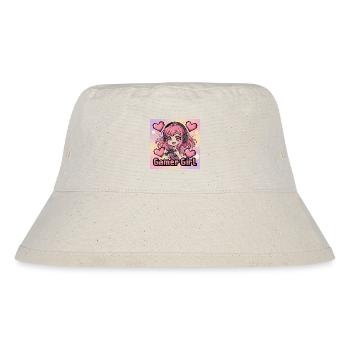 Pixel Art Gamer Mädchen Illustration - Stanley/Stella recycelter Bucket Hat - Naturweiß - Vorne