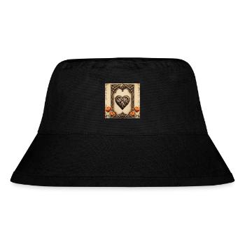 Celtic Heart Linked with Flowers - Stanley/Stella Recycled Bucket Hat - black - Front