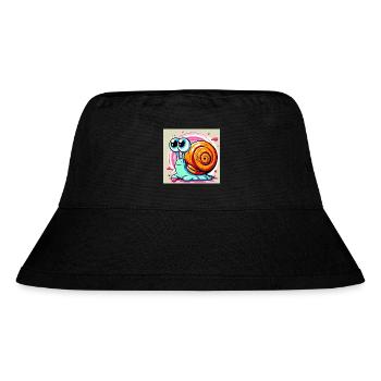 Schnecke - Stanley/Stella recycelter Bucket Hat - Schwarz - Vorne