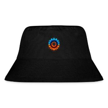 Sunflower blue and gold, vibrant orange - Stanley/Stella Recycled Bucket Hat - black - Front