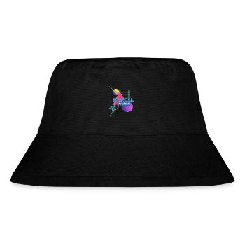 Neon Retro Radikal Vibes - Stanley/Stella recycelter Bucket Hat - Schwarz - Vorne