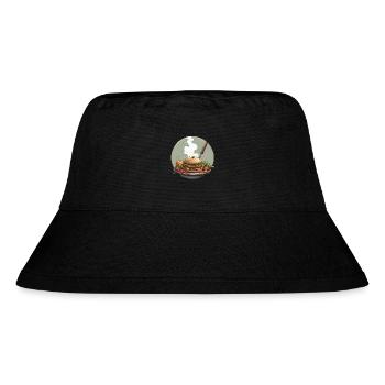 Herzhafter Gemüse-Burger mit frischen Zutaten - Stanley/Stella recycelter Bucket Hat - Schwarz - Vorne