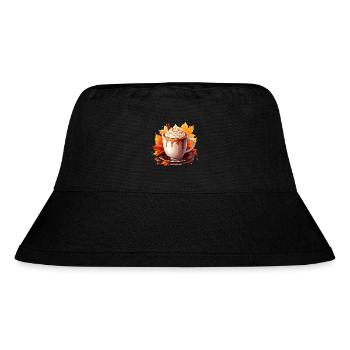 Herbstlicher Kakao - Stanley/Stella recycelter Bucket Hat - Schwarz - Vorne