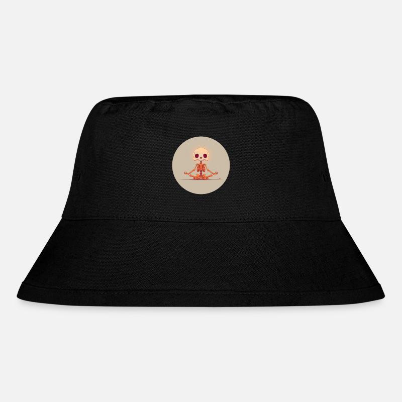 Skeleton Meditation Pose in Orange - Stanley/Stella Recycled Bucket Hat - black