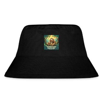 Internationaler Faultiertag Familie - Stanley/Stella recycelter Bucket Hat - Schwarz - Vorne