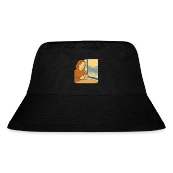 Fenster früher Morgen Wärme - Stanley/Stella recycelter Bucket Hat - Schwarz - Vorne