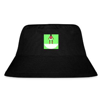Subbuteo-Athlet Nummer 5 auf dem grünen Feld - Stanley/Stella recycelter Bucket Hat - Schwarz - Vorne
