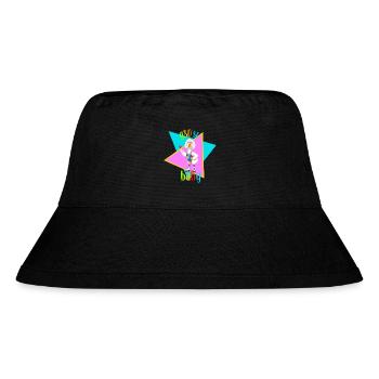 Gans im 80er Retro Rollschuh Look - Stanley/Stella recycelter Bucket Hat - Schwarz - Vorne