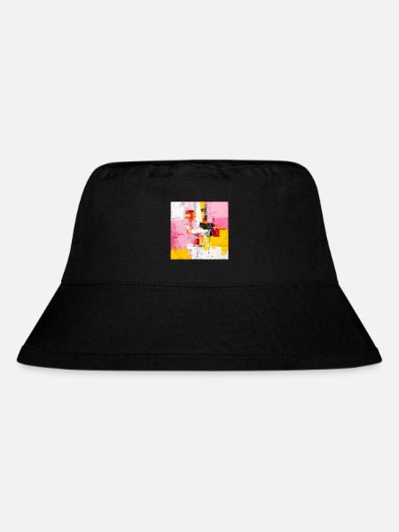 Blocs de couleur abstraits Rose Jaune - Bob recyclé Stanley/Stella - noir