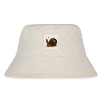 Schnecke mit blauer Schimmerschale - Stanley/Stella recycelter Bucket Hat - Naturweiß - Vorne