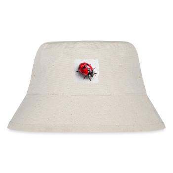 Red Ladybug Pattern Seven-Point - Stanley/Stella Recycled Bucket Hat - natural - Front