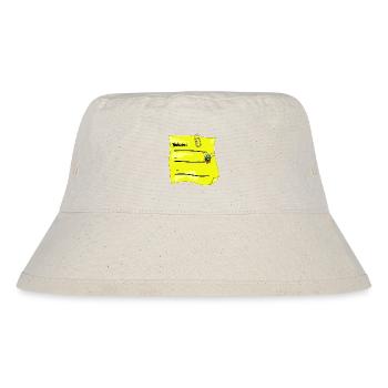 Notizzettel gelb – Büroklammer & Fake‑Fliege - Stanley/Stella recycelter Bucket Hat - Naturweiß - Vorne