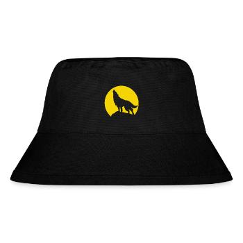 Mondsilhouette Wolfheulen - Stanley/Stella recycelter Bucket Hat - Schwarz - Vorne