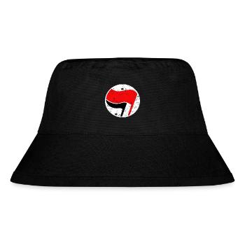 Antifa-Logo einfacher Grunge - Stanley/Stella recycelter Bucket Hat - Schwarz - Vorne