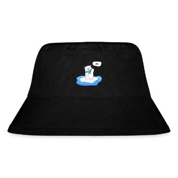 Kleiner Eisbär auf schmelzendem Eis - Bye - Stanley/Stella recycelter Bucket Hat - Schwarz - Vorne