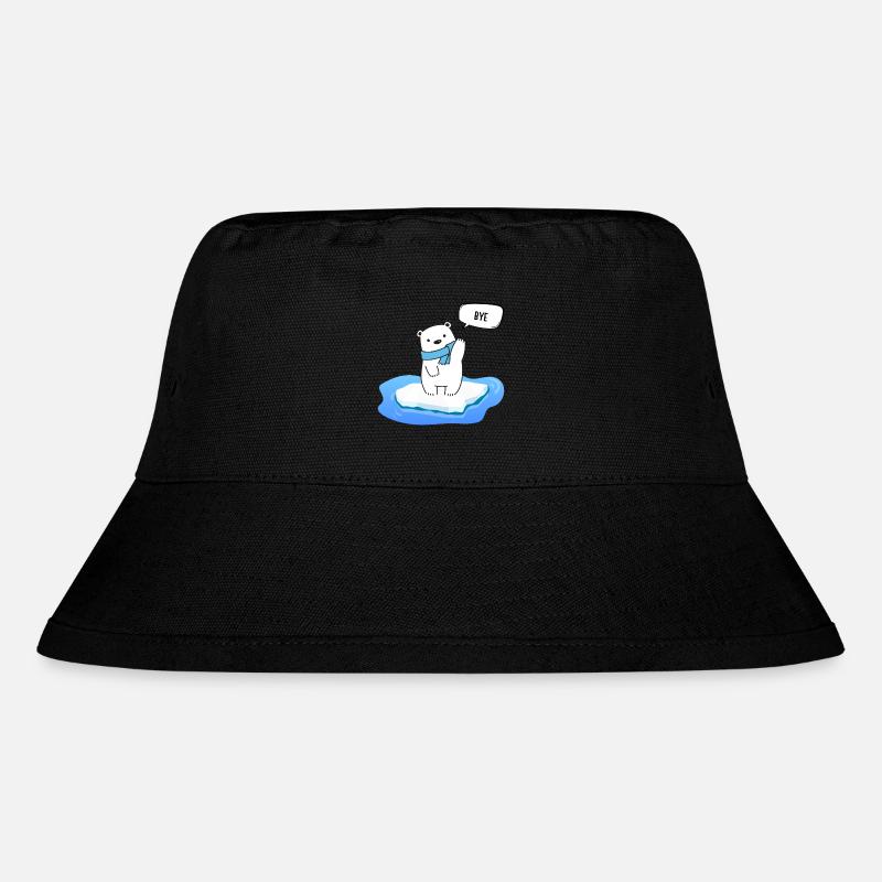 Kleiner Eisbär auf schmelzendem Eis - Bye - Stanley/Stella recycelter Bucket Hat - Schwarz