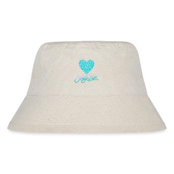 Stay Wild mit Leoparden-Musterherz - Stanley/Stella recycelter Bucket Hat - Naturweiß - Vorne