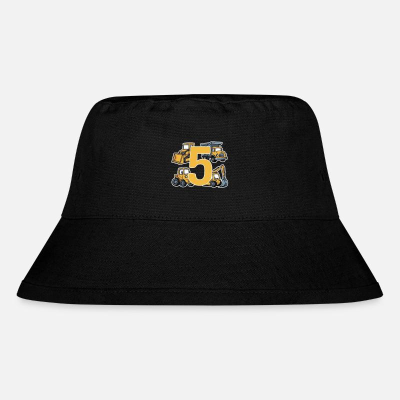 Baustelle - 5 Jahre - 5. Geburtstag - Stanley/Stella recycelter Bucket Hat - Schwarz