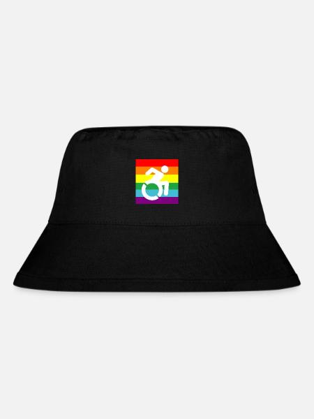 Behinderte, Schwule, Rollstuhl, Pride, LGBTQ # - Stanley/Stella recycelter Bucket Hat - Schwarz