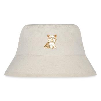 Yorkshire Terrier Hund - niedliches Hündchen - Stanley/Stella recycelter Bucket Hat - Naturweiß - Vorne