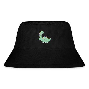 little green dinosaur with colorful dots - Stanley/Stella Recycled Bucket Hat - black - Front
