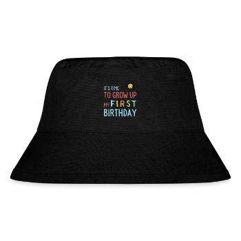 Lustige Sprüche zum ersten Geburtstag - Stanley/Stella recycelter Bucket Hat - Schwarz - Vorne