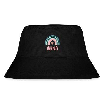 Alina Name Regenbogen Baby - Stanley/Stella recycelter Bucket Hat - Schwarz - Vorne