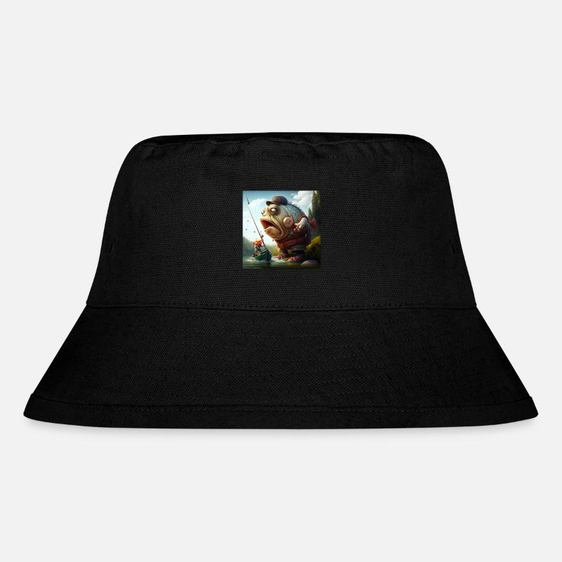 Angler Karikatur - Stanley/Stella recycelter Bucket Hat - Schwarz
