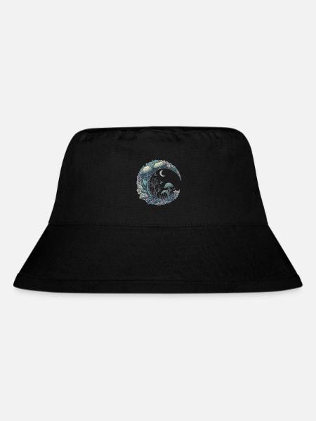 Halbmond Ästhetischer Pilz Cottagecore - Stanley/Stella recycelter Bucket Hat - Schwarz