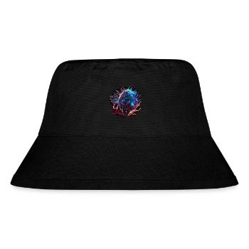 Wolf Neon Illustration Synthwave Art - Stanley/Stella recycelter Bucket Hat - Schwarz - Vorne