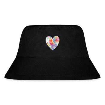 Herz - Stanley/Stella recycelter Bucket Hat - Schwarz - Vorne