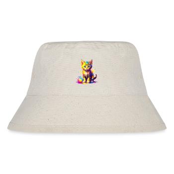 Colorful Kitty - Stanley/Stella Recycled Bucket Hat - natural - Front