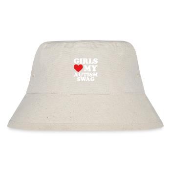 Girls Love My Autism Swag - Stanley/Stella Recycled Bucket Hat - natural - Front