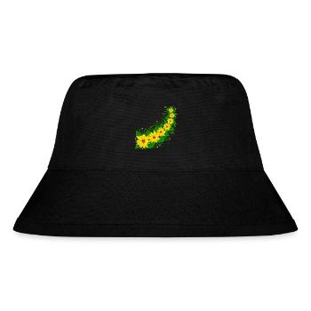 Sonnenblumen Blumenranke gelb Sonnenblumenmuster - Stanley/Stella recycelter Bucket Hat - Schwarz - Vorne