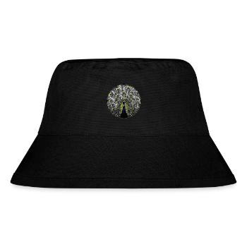 Peacock in woodcut look - Stanley/Stella Recycled Bucket Hat - black - Front