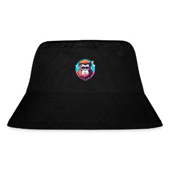 Affe Illustration - Stanley/Stella recycelter Bucket Hat - Schwarz - Vorne