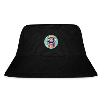 Affe Astronaut Illustration - Stanley/Stella recycelter Bucket Hat - Schwarz - Vorne