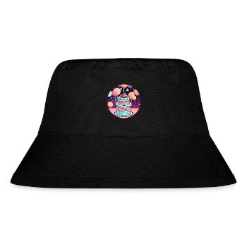 Geburtstagskuchen Illustration - Stanley/Stella recycelter Bucket Hat - Schwarz - Vorne