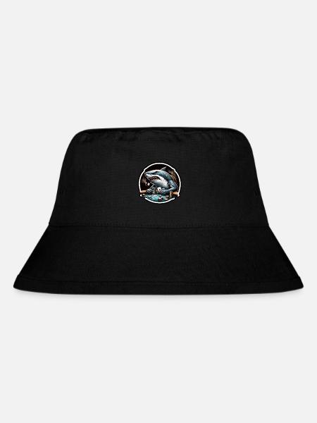 Ein aggressiver Hai, der Poker spielt. - Stanley/Stella recycelter Bucket Hat - Schwarz