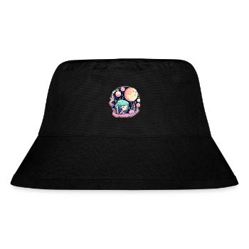 Moon Landscape Illustration - Stanley/Stella Recycled Bucket Hat - black - Front