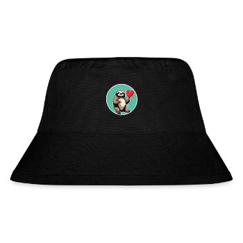 Faultier Herz Illustration Valentinstag - Stanley/Stella recycelter Bucket Hat - Schwarz - Vorne