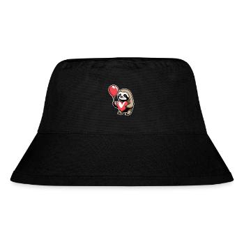 Faultier Herz Illustration Valentinstag - Stanley/Stella recycelter Bucket Hat - Schwarz - Vorne
