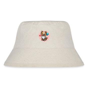 Zwergspitz Herz - Valentinstag - Stanley/Stella recycelter Bucket Hat - Naturweiß - Vorne