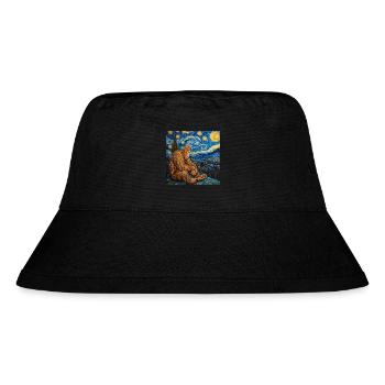 bigfoot, big foot, van gogh, sternenacht - Stanley/Stella recycelter Bucket Hat - Schwarz - Vorne