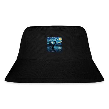loch ness monster, nessie, van gogh, sternenacht - Stanley/Stella recycelter Bucket Hat - Schwarz - Vorne