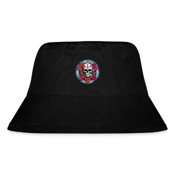 Crâne avec capuche colorée avec éléments décoratifs - Bob recyclé Stanley/Stella - noir - Devant