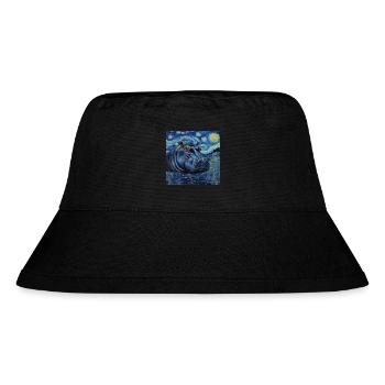 Hippopotamus, Hippo, Animal, Van Gogh - Stanley/Stella Recycled Bucket Hat - black - Front