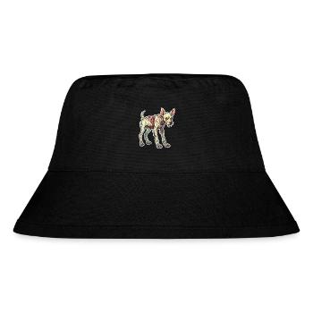 Zombie Hund Illustration - Stanley/Stella recycelter Bucket Hat - Schwarz - Vorne