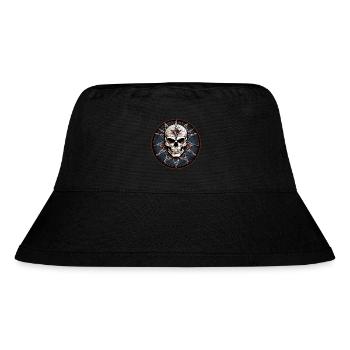 Skull black and white and pentagram in gothic style - Stanley/Stella Recycled Bucket Hat - black - Front