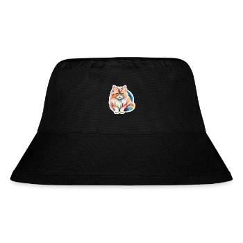 Perserkatze Wasserfarben - Stanley/Stella recycelter Bucket Hat - Schwarz - Vorne